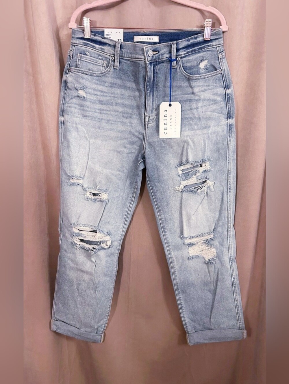 EUNINA ROCKY HIGH RISE BOYFRIEND JEANS - Picture 1 of 4